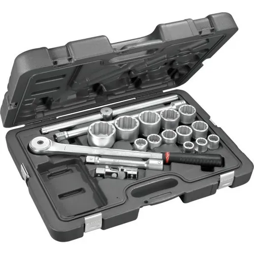 Cliquet et douille 3/4'' coffret de 18 pièces KL.500PB