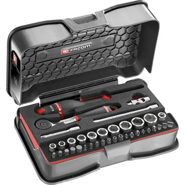 Cliquet et douilles 1/4'' coffret de 37 pièces R.161-6M6PB