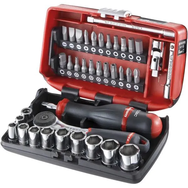 Cliquet et douilles 1/4'' coffret de 38 pièces R2NANOPB