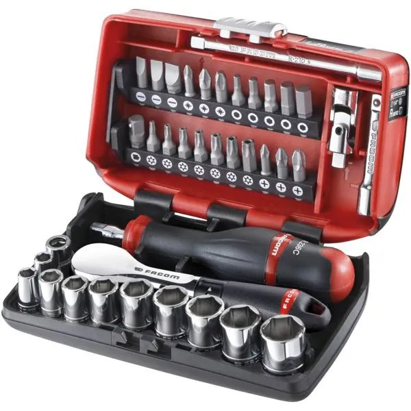 Cliquet et douilles 1/4'' coffret de 50 pièces R.181NANOPB
