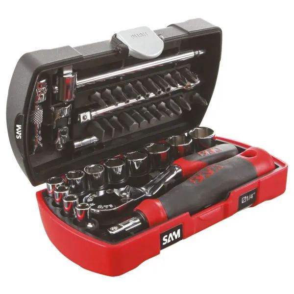 Cliquet et douilles 1/4'' coffret pocket de 40 pièces