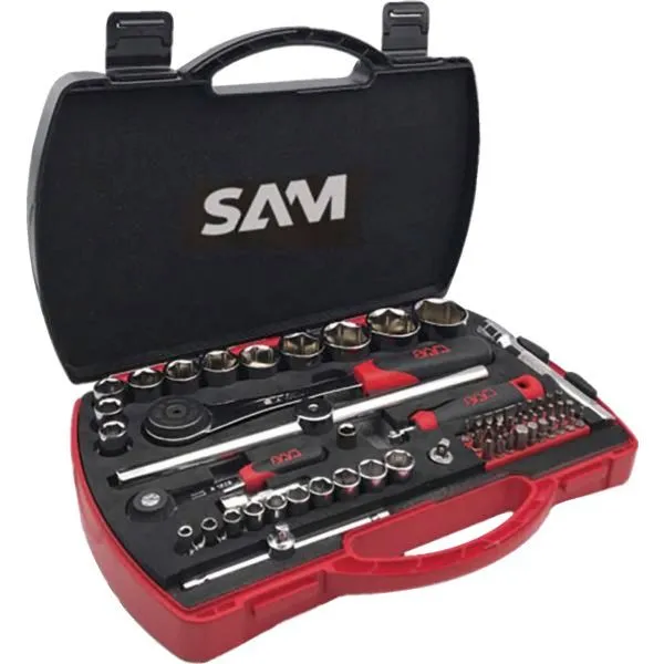 Cliquet et douilles 1/4'' et 1/2'' coffret de 60 pièces