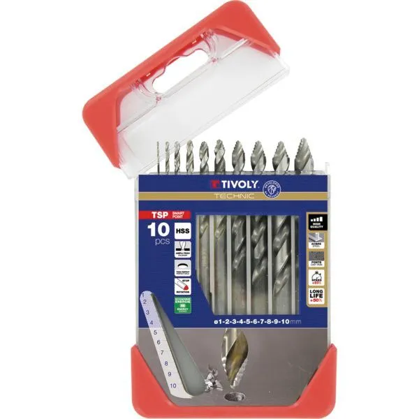 Coffret 10 forets métaux HSS FUSIO à pointe étagée