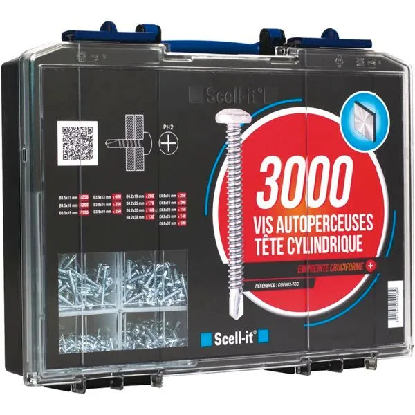Coffret vis autoperceuse tête cylindrique