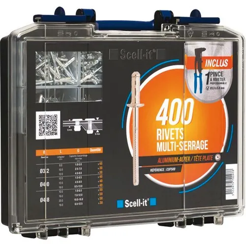Coffret rivets multi-serrage