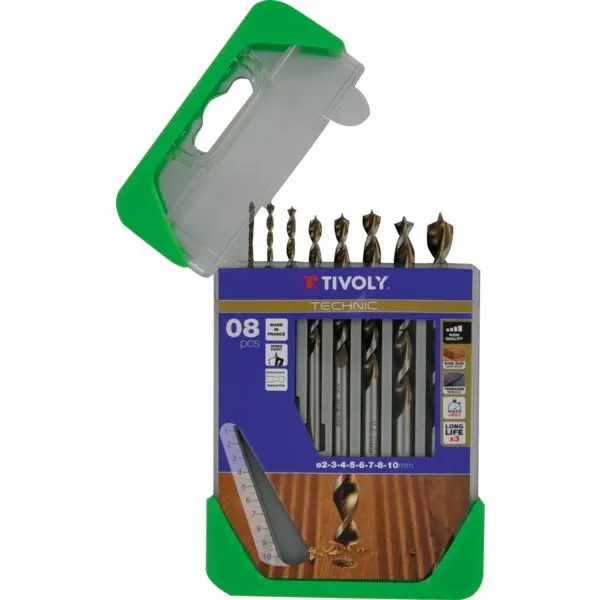 Coffret de 8 forets bois TECHNIC HSS
