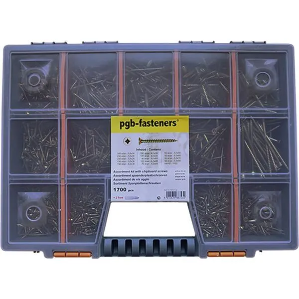 Mallette 1700 vis bois zingué jaune