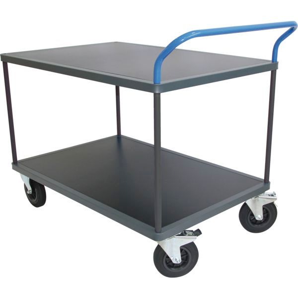 Chariot à plateaux bois poignée incurvée