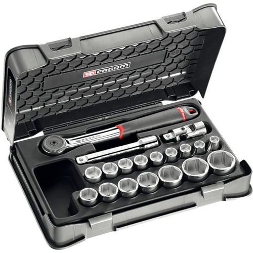 Cliquet et douilles 1/2'' coffret de 19 pièces S.161-2P6PB