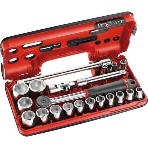 Cliquet et douilles 1/2'' coffret de 21 pièces S.161DBOX1PB