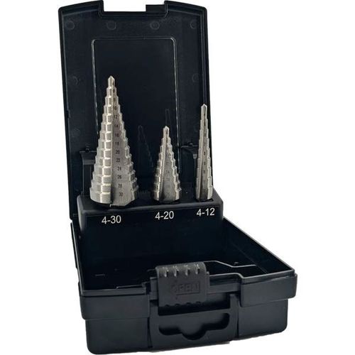 Coffret 3 forets étagés tôle HSS