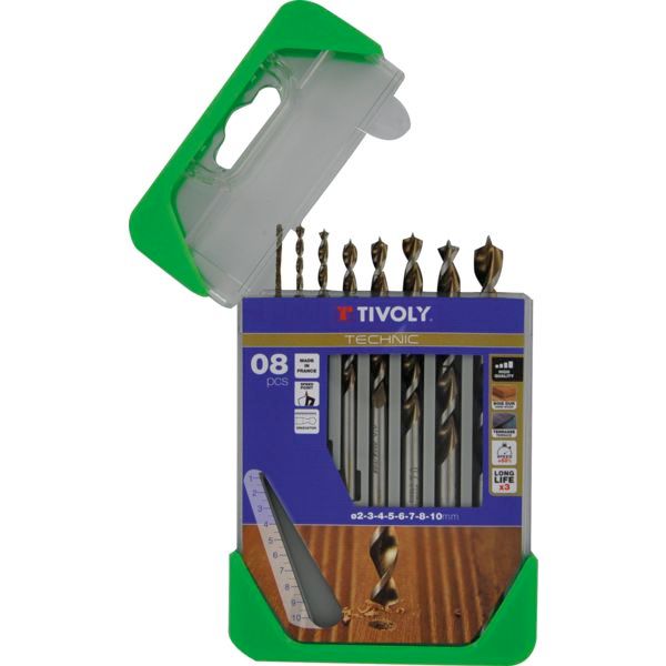 Coffret de 8 forets bois TECHNIC HSS
