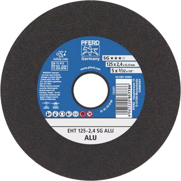 Disque à tronçonner alu SG