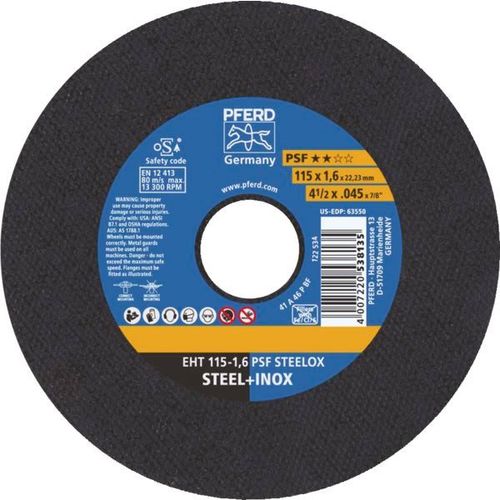 Disque à tronçonner inox et acier PSF