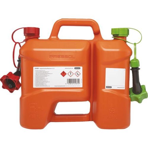 Jerrican double compartiment 5L+3L avec bec rigide