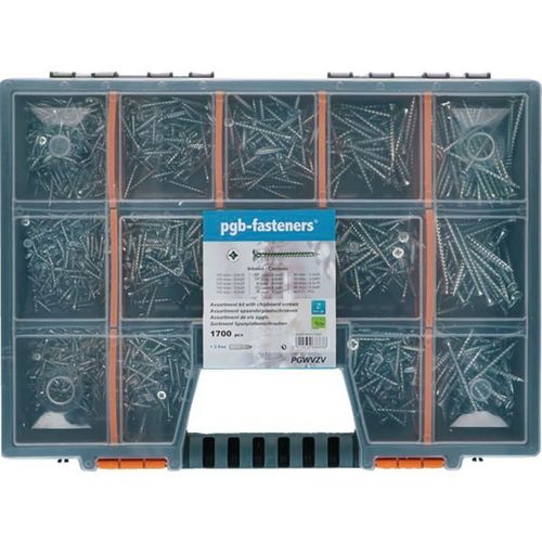 Mallette 1700 vis bois zingué blanc Cr3+