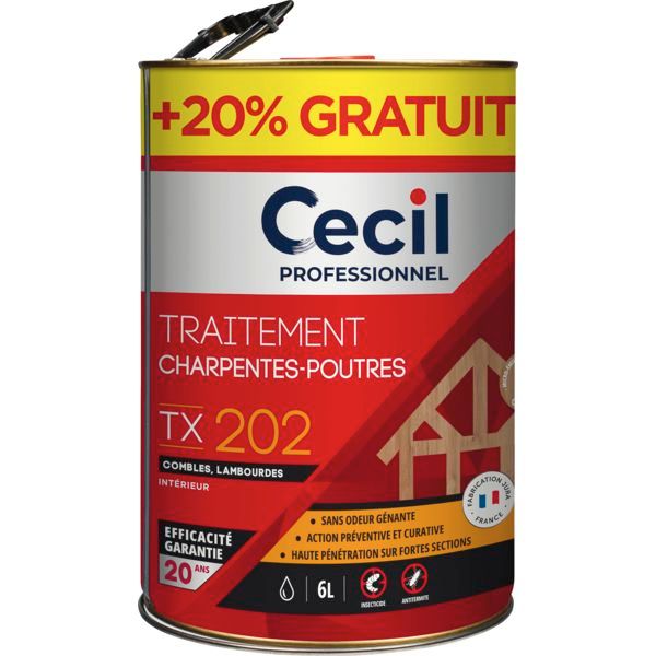 Traitement charpentes et poutres TX202
